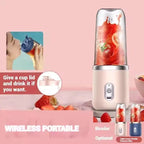 Mini Liquidificador Portátil 400ml USB Recarregável 6 Lâminas Inox para Sucos e Vitaminas