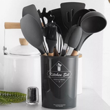 Jogo de Utensílios 12 peças Silicone com Suporte